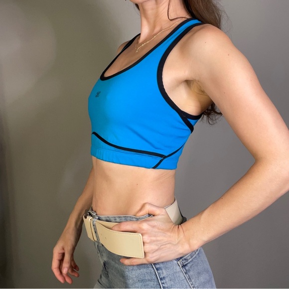 SOLD Reebok Triangle Cut Out Back Sports Bra Blue Sexy - Picture 6 of 15